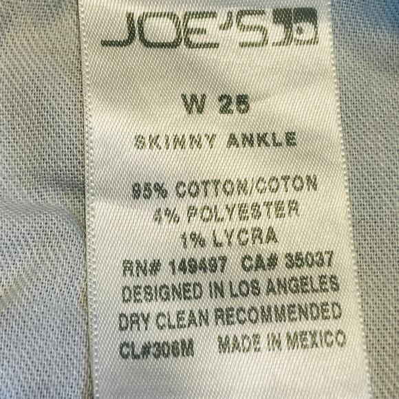 Joes Jeans Mary Blue Denim Skinny Ankle Mid Rise Distressed Torn Y2K Jeans W25 - Picture 7 of 13